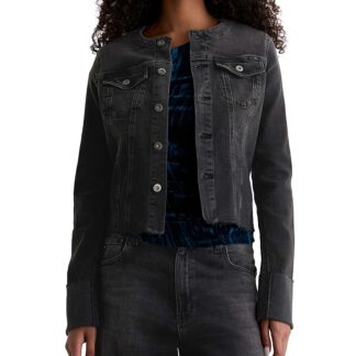 Ag Robyn Collarless Denim Jacket