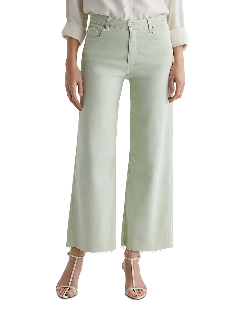 Ag Saige High Rise Wide Leg Crop Jeans in Pistachio