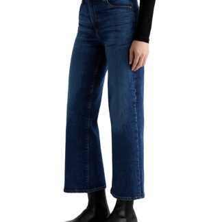 Ag Saige Mid Rise Cropped Wide Leg Jeans in Veiled