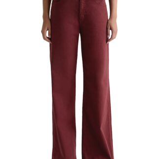 Ag Saige Mid Rise Wide Leg Jeans in Cranberry