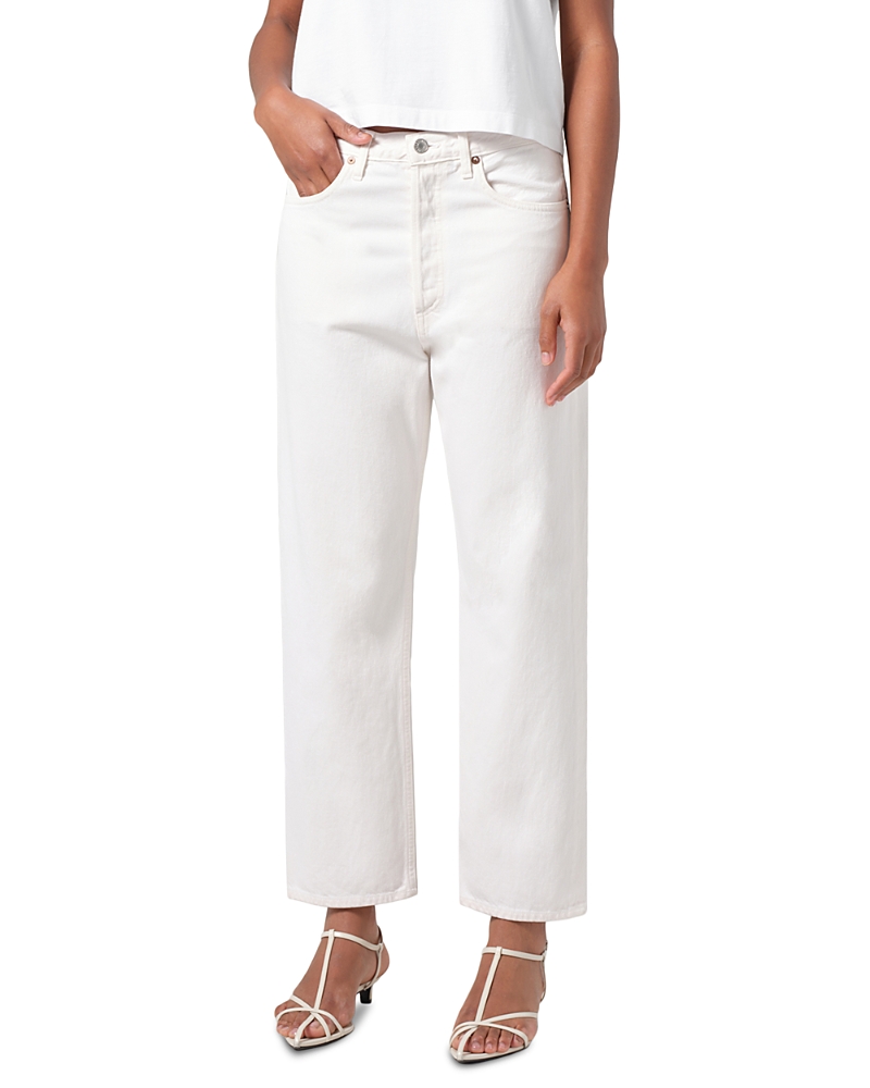 Agolde 90's Mid Rise Cropped Straight Leg Jeans in Fortune Cookie