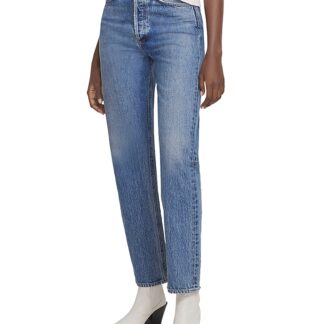 Agolde 90's Pinch Waist High Rise Straight Leg Jeans in Navigate