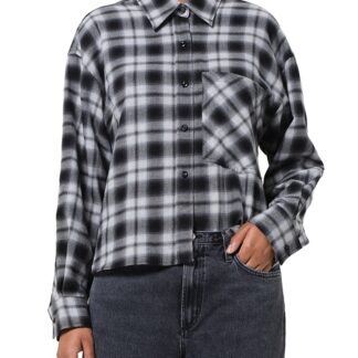 Agolde Comer Cropped Flannel Shirt