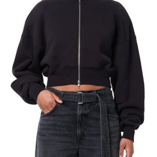 Agolde Darby Funnel Neck Zip Front Sweatshirt