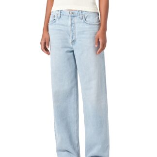 Agolde Low Rise Baggy Straight Leg Jeans in Spark