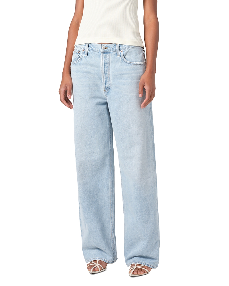 Agolde Low Rise Baggy Straight Leg Jeans in Spark