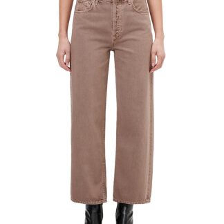 Agolde Ren High Rise Wide Leg Ankle Jeans in Ceramic