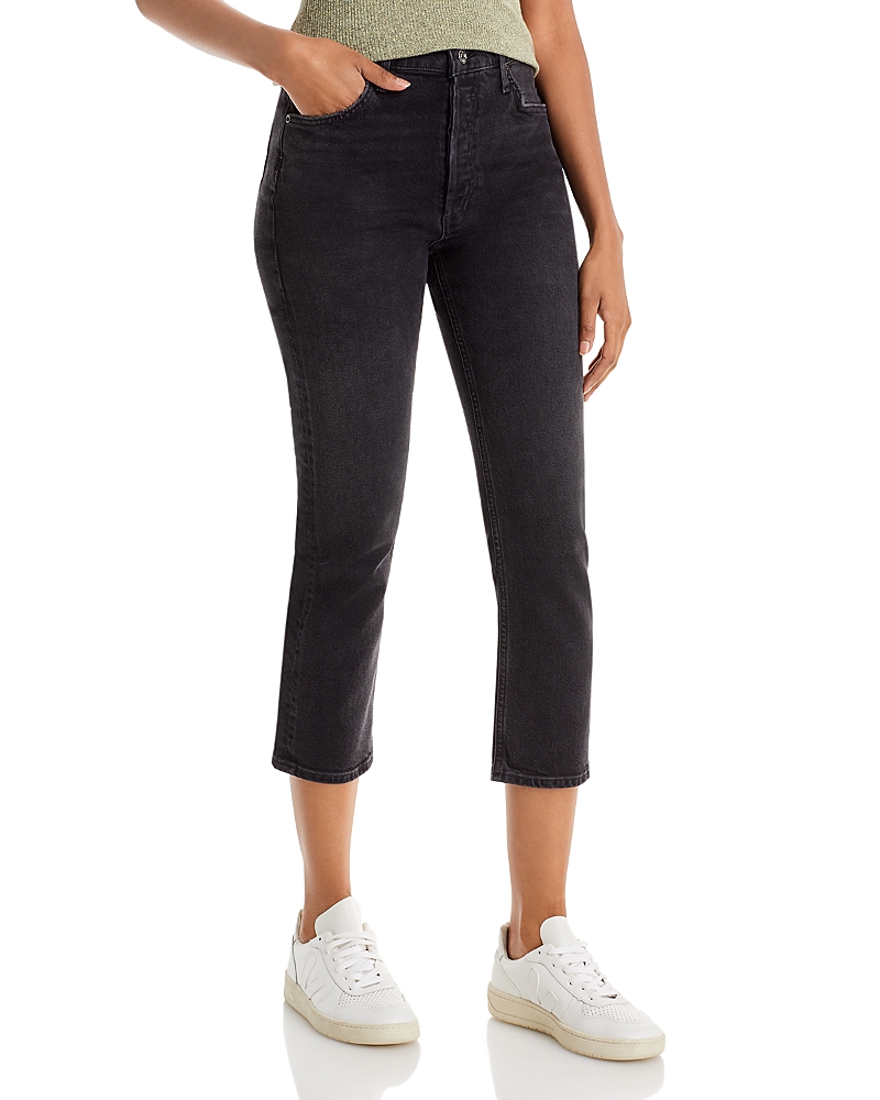 Agolde Riley High Rise Cropped Straight Jeans in Panoramic