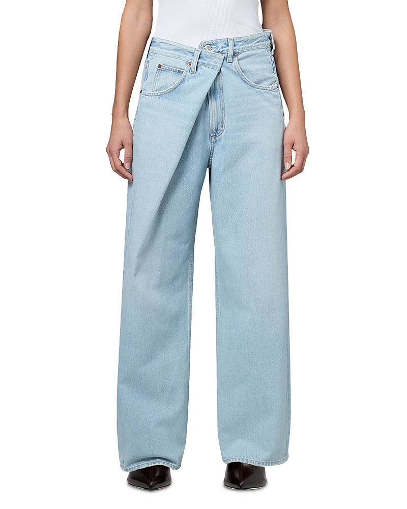 Agolde The Vana Fold Jeans in Super Pale Indigo