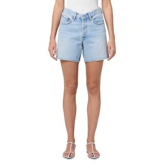 Agolde V Waist Mid Rise Denim Shorts in Backbeat