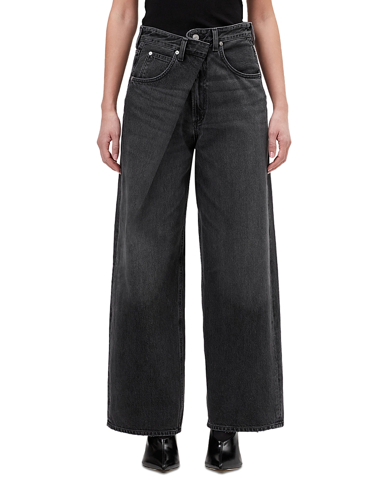 Agolde Vana Fold High Rise Wide Leg Jeans in Arcane