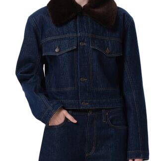 Agolde Walker Faux Fur Collar Denim Jacket