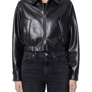 Agolde x Shoreditch Ski Club Essie Leather Cropped Jacket
