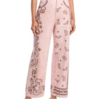 Alemais Akia High Rise Straight Jeans in Pink