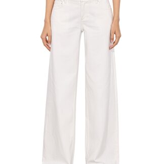 Alice and Olivia Amazing Low Rise Baggy Jeans in Off White