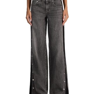 Alice and Olivia Amazing Low Rise Wide Leg Jeans in Vintage Black