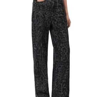 Allsaints Blake High Rise Straight Jeans in Leppo Black