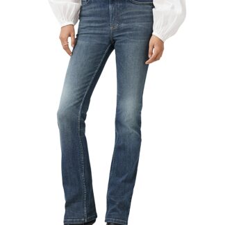 Allsaints Haldan High Rise Slim Bootcut Jeans in Washed Indigo
