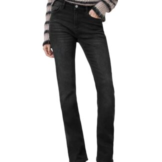 Allsaints Haldan Mid Rise Slim Bootcut Jeans in Washed Black