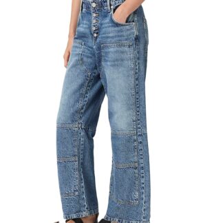 Allsaints Tay Mid Rise Carpenter Jeans in Vintage Indigo