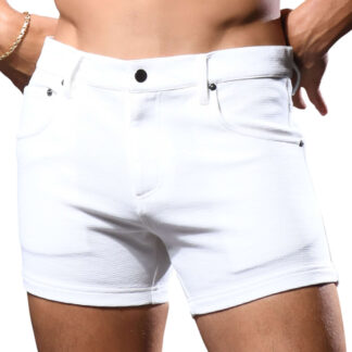 Andrew Christian Skinny Stretch Jeans Shorts - White