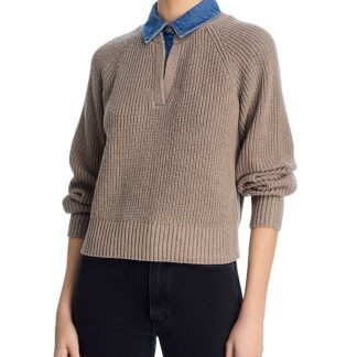 Aqua Denim Collar Sweater - Exclusive