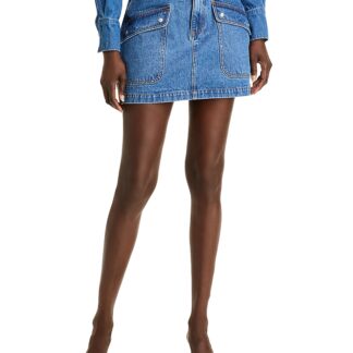 Aqua Utility Denim Mini Skirt - Exclusive