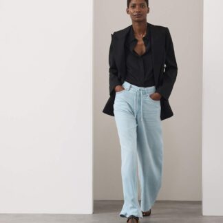 Autograph Drawstring Wide Leg Jeans Bright Indigo