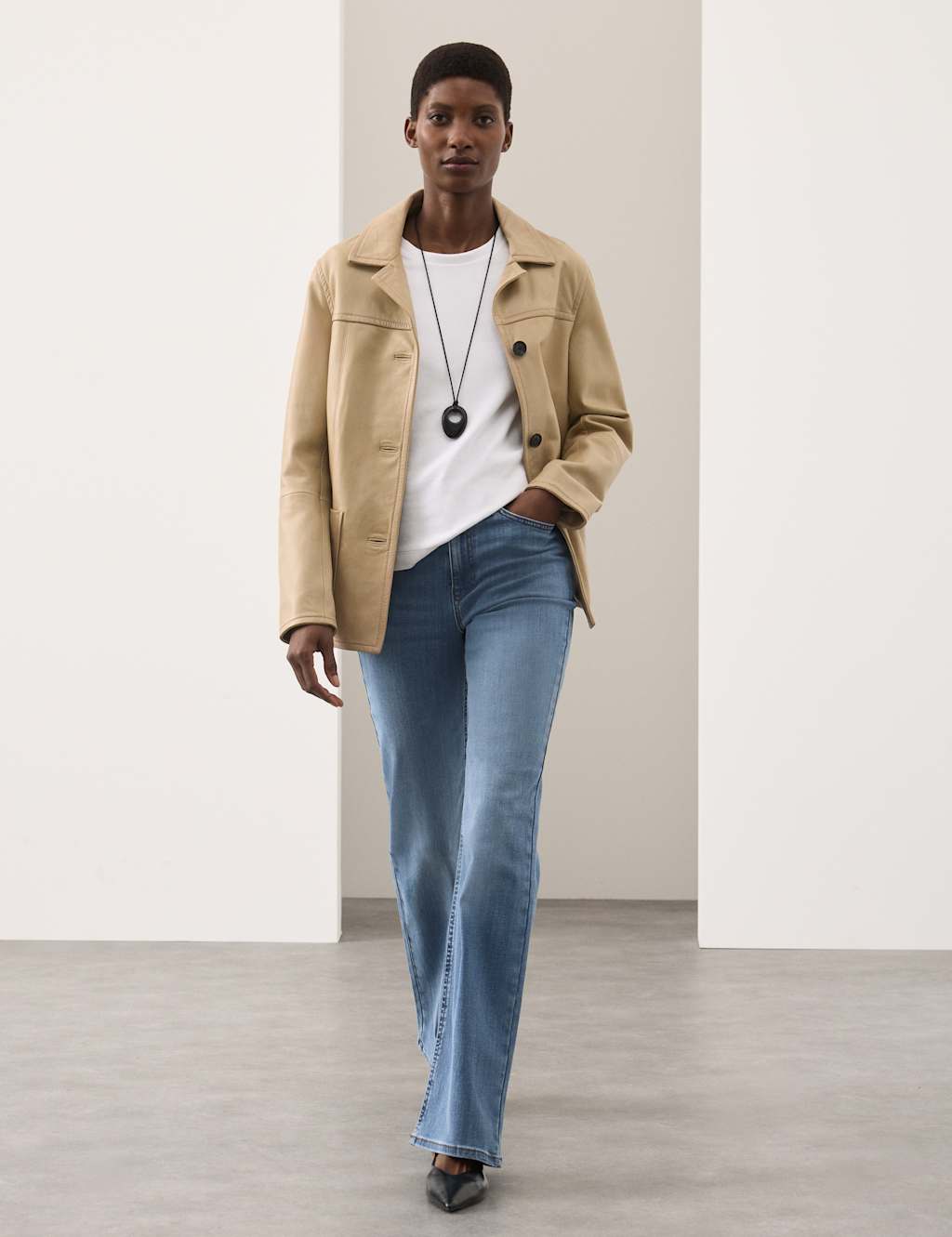 Autograph Lyocell Blend High Waisted Flared Jeans Light Indigo