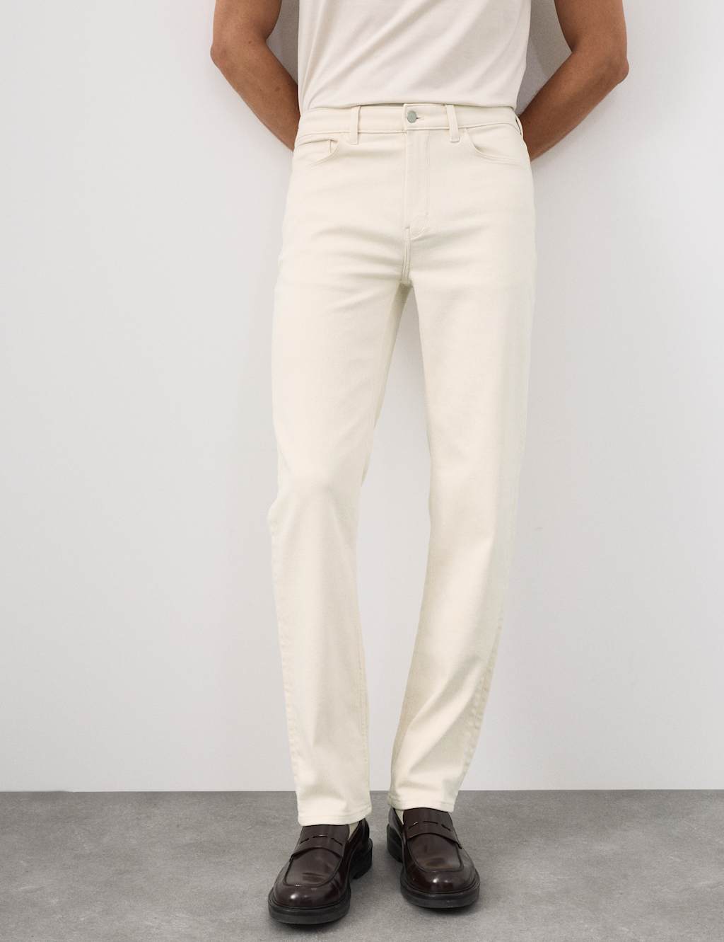 Autograph Straight Fit Italian Soft Touch Jeans Ecru