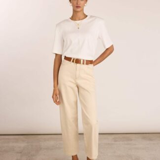 BAUKJEN High Waisted Barrel Jeans Ecru