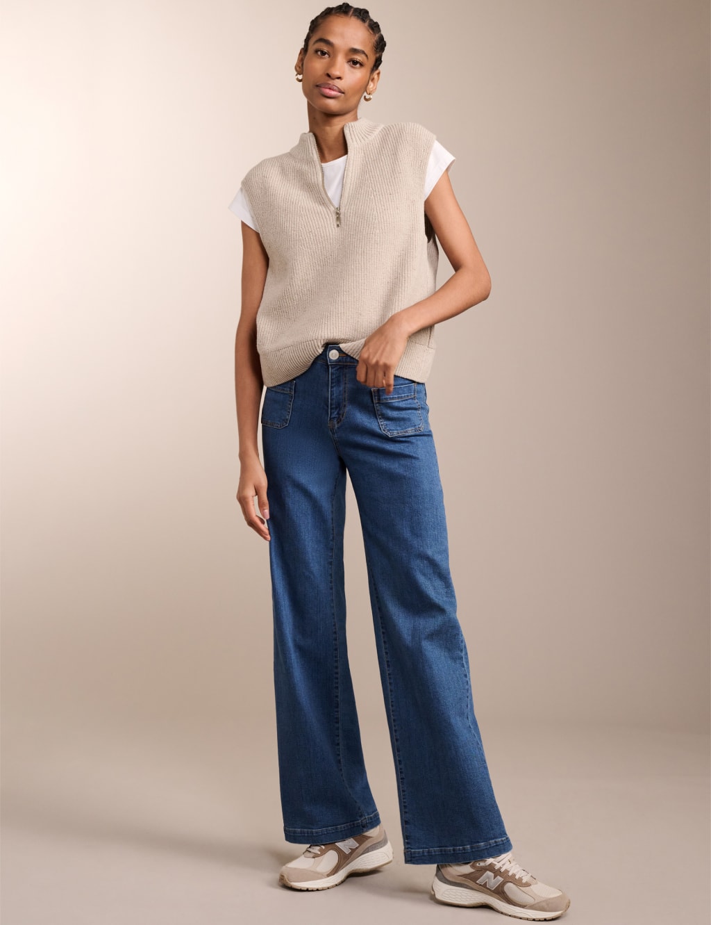 BAUKJEN High Waisted Wide Leg Jeans Indigo