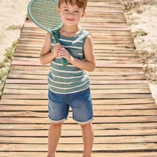 Bermuda Shorts in Denim-Effect Fleece for Boys, Easy to Put On double stone