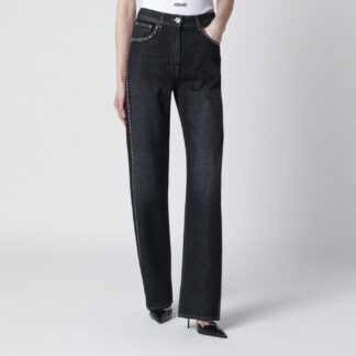 Black jeans with studs and crystals