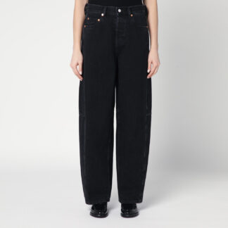Black wide-leg jeans