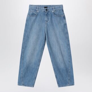 Blue jeans with logo embroidery