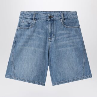 Blue shorts with logo embroidery