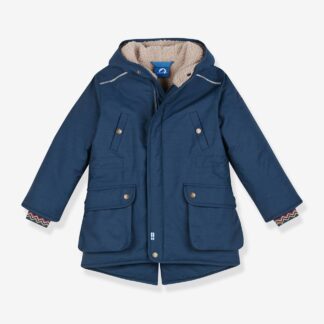 Children's TUULIKKI FINKID winter parka with teddy fleece lining denim blue