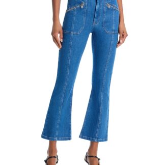 Cinq a Sept Celeste Crop High Rise Flare Jeans in Surf Blue
