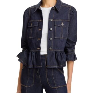 Cinq a Sept Delanie Peplum Denim Jacket
