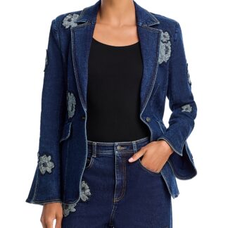 Cinq a Sept Milly Denim Applique Blazer
