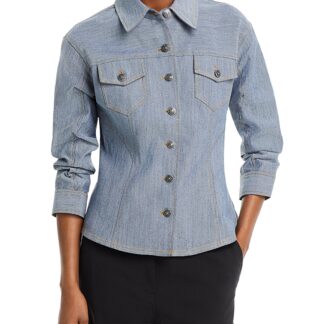 Cinq a Sept Scrunched Sleeve Denim Jacket