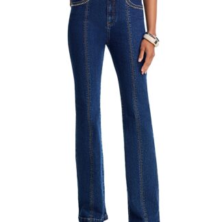 Cinq a Sept Studded Single Heart Shailene High Rise Jeans in Oceane/Silver