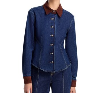 Cinq a Sept Suede Combo Denim Shirt