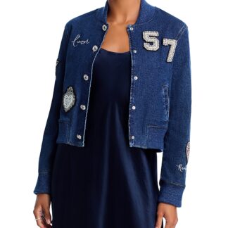 Cinq a Sept Varsity Denim Dominique Jacket