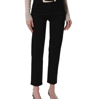 Citizens of Humanity Caia High Rise Straight Jeans with Clean Hem in Plush Black