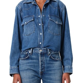 Citizens of Humanity Cropped Western Denim Shirt