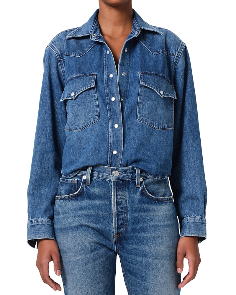 Citizens of Humanity Cropped Western Denim Shirt