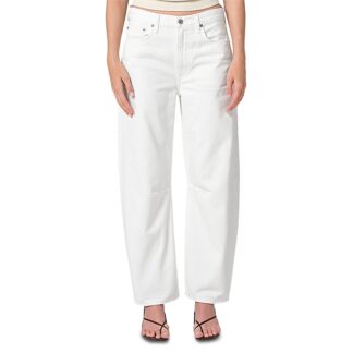Citizens of Humanity Miro High Rise Ankle Barrel Jeans in Soft White