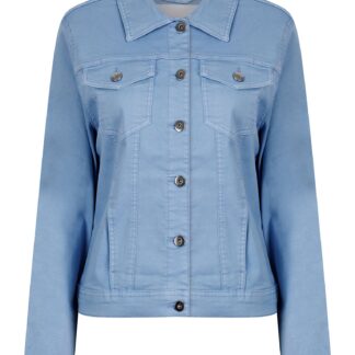Coats / Jackets Feather Women's Stretch Cotton Denim Jacket in Hydrangea Blue - Amara Reya / 10 - Tokyo Laundry